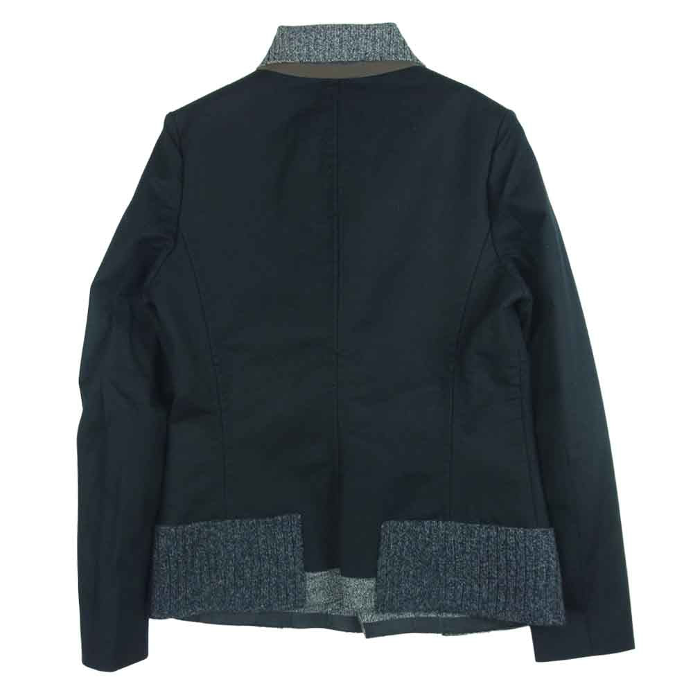 UNDERCOVER アンダーカバー 2007-2008AW 7A1-J1 無題 ニットとハイテク ニット 切替 コットン キャンバス ジャケット ブラック系 1【美品】【中古】