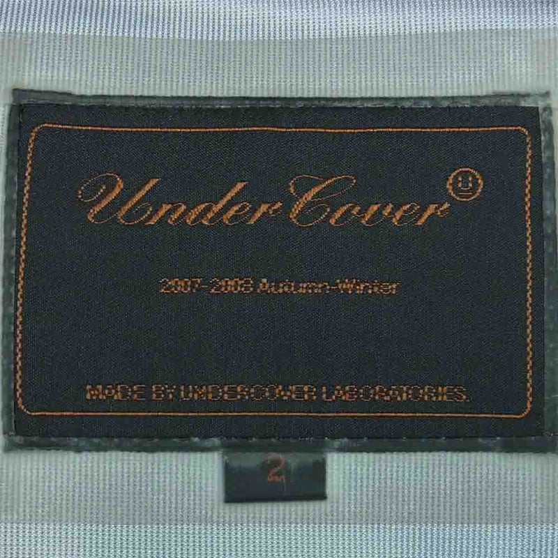 UNDERCOVER アンダーカバー 2007-2008AW 7A8-B2 無題 ニットとハイテク ニット リップストップ 切替 ナイロン フード コート グレー系 2【美品】【中古】