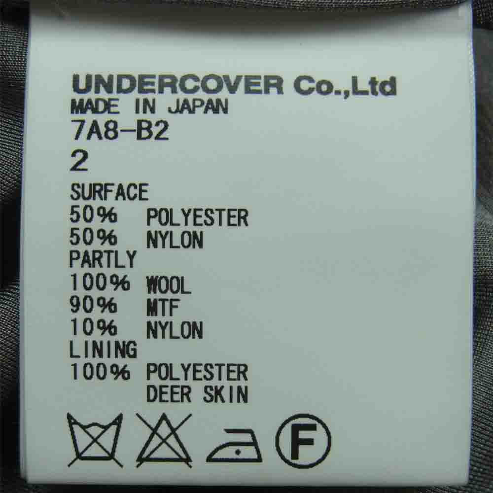 UNDERCOVER アンダーカバー 2007-2008AW 7A8-B2 無題 ニットとハイテク ニット リップストップ 切替 ナイロン フード コート グレー系 2【美品】【中古】