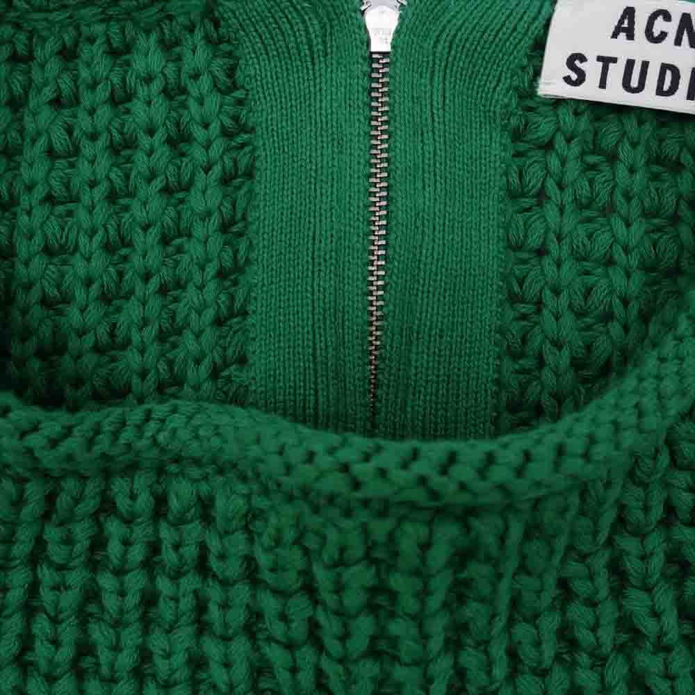 ACNE STUDIOS アクネストゥディオズ バックジップ コットンニット ワンピース グリーン グリーン系 XS【中古】
