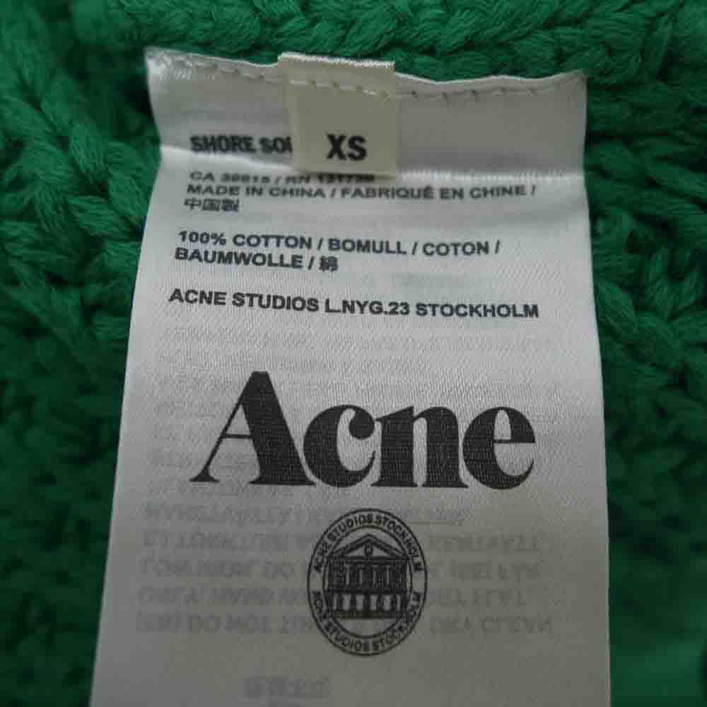 ACNE STUDIOS アクネストゥディオズ バックジップ コットンニット ワンピース グリーン グリーン系 XS【中古】