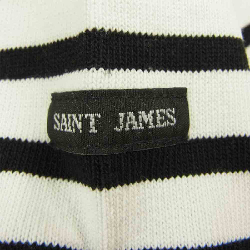 SAINT JAMES セントジェームス OUESSANT ウエッソン バスク ボーダー ロングスリーブ カットソー ブラック系 ホワイト系 XS【中古】