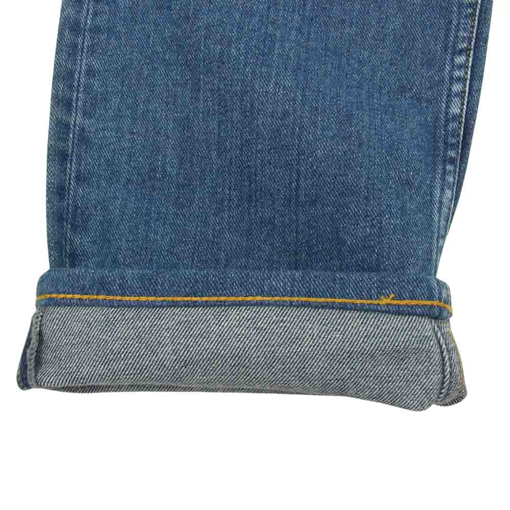 MAISON KITSUNE メゾンキツネ 国内正規品 ボタンフライ 5ポケット ストレート デニムパンツ インディゴブルー系 32【中古】