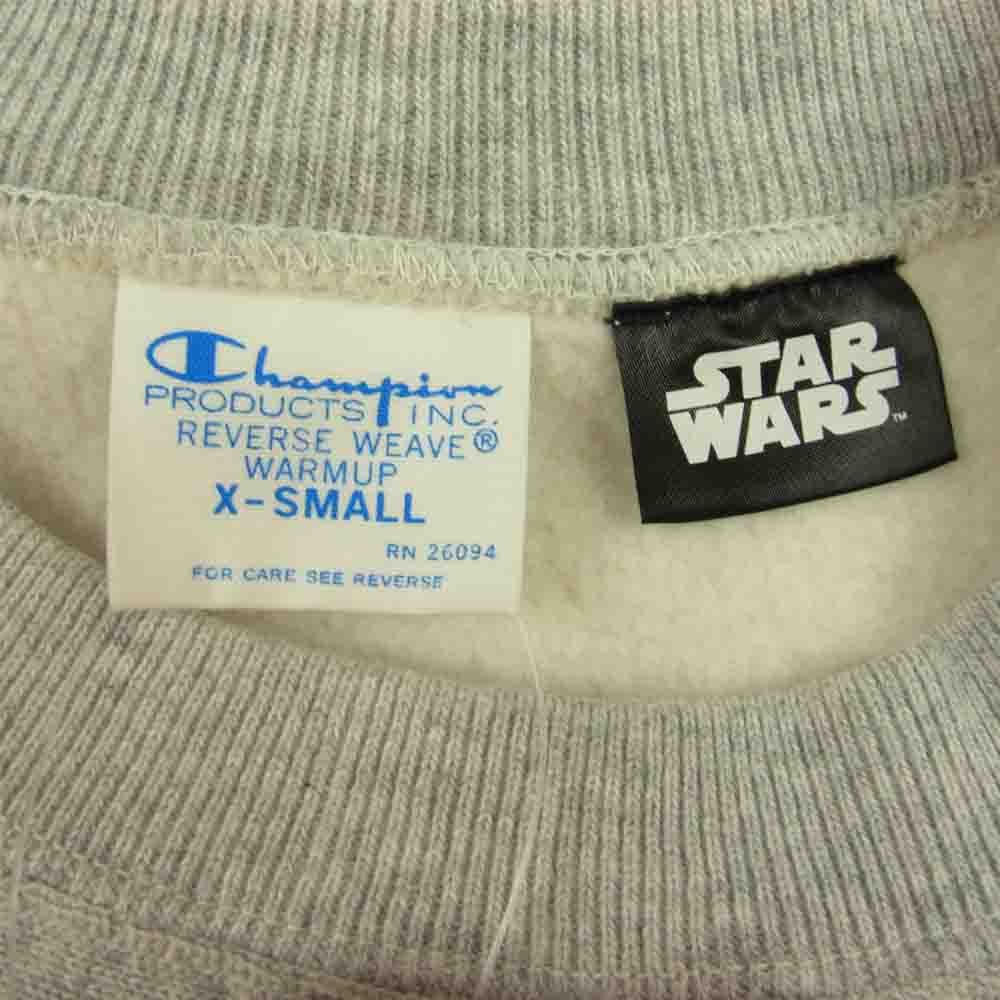Champion チャンピオン × STAR WARS スターウォーズ リバースウィーブ ロゴ プリント スウェット トレーナー グレー系 XS【美品】【中古】
