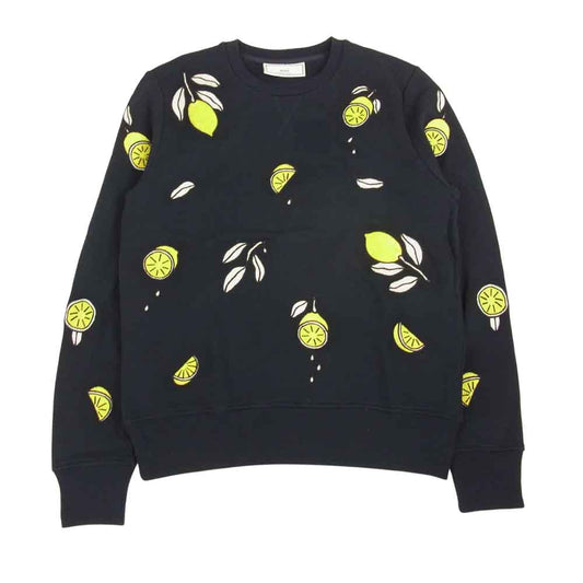 アミ パリス E16J018.70 EMBROIDERED LEMON SWEATSHIRT レモン エンブロイダリー 刺繍 スウェット トレーナー ネイビー系【中古】