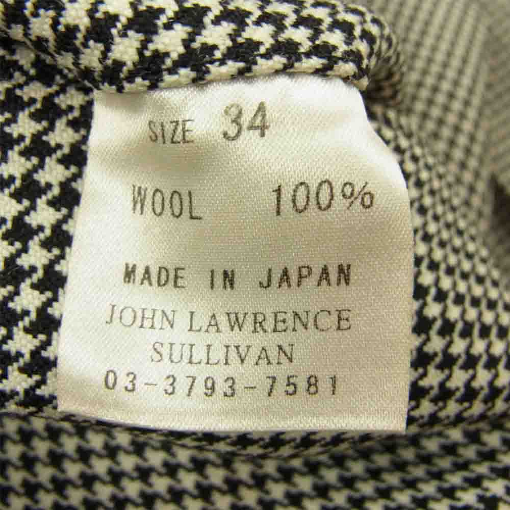 JOHN LAWRENCE SULLIVAN ジョンローレンスサリバン 千鳥格子 スラックス パンツ ブラック系 34【中古】