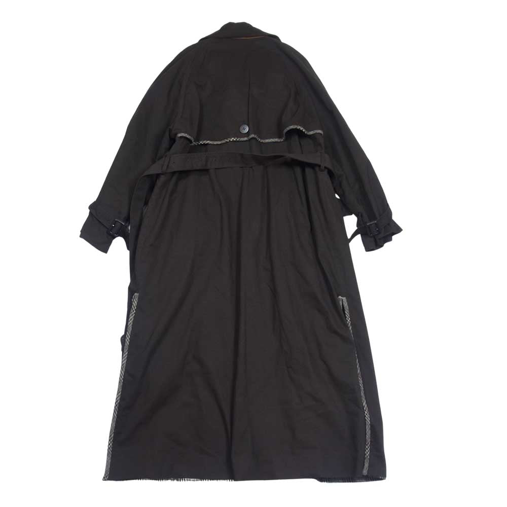 アメリ REVERSIBLE TRENCH COAT リバーシブル ファブリック 切替 トレンチコート ブラウン系 F【中古】