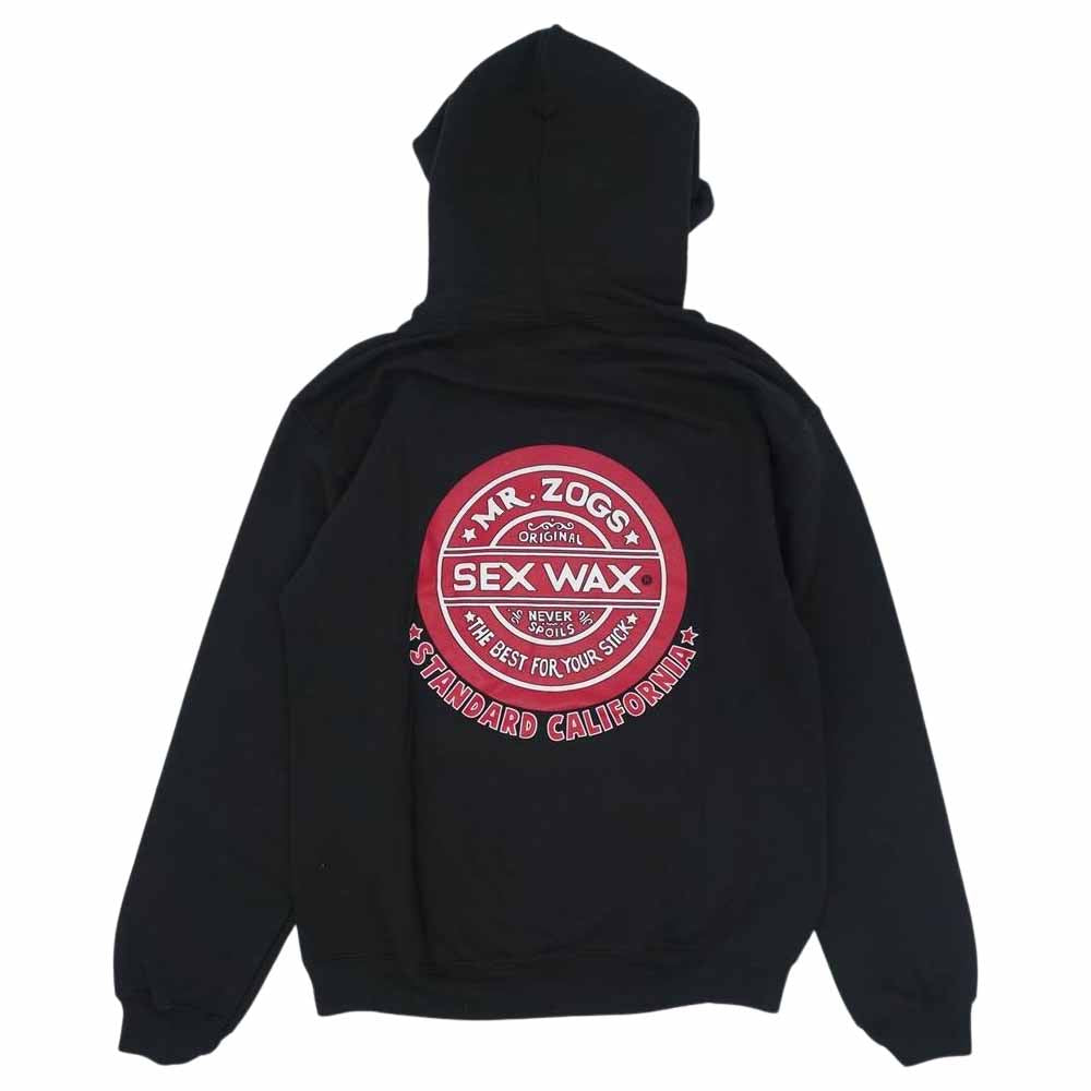 STANDARD CALIFORNIA スタンダードカリフォルニア × SEX WAX セックスワックス SD Pullover Hood Sweat プルオーバー フードスウェット パーカー ブラック系 S【新古品】【未使用】【中古】