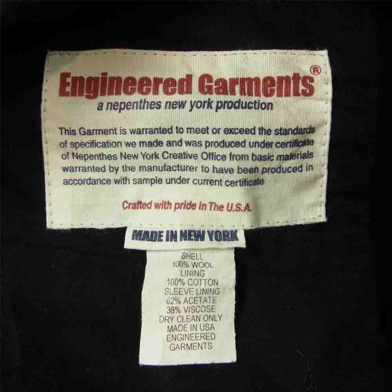 Engineered Garments エンジニアードガーメンツ FWK ウールサージ ピークトラベル ジャケット ブラック系 1【中古】