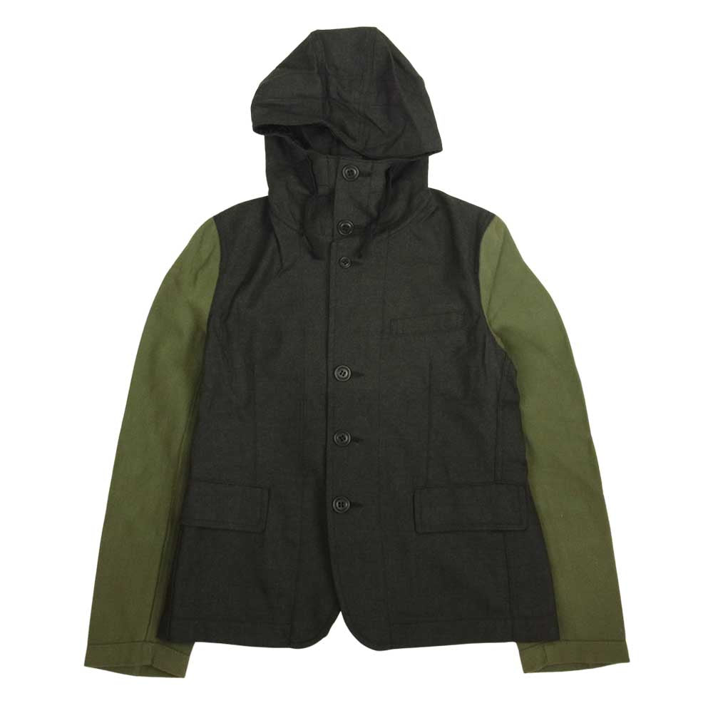 COMME des GARCONS コムデギャルソン RF-J012 コムコム 切替 フード ジャケット グレー系 S【中古】