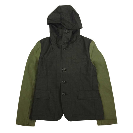 COMME des GARCONS コムデギャルソン RF-J012 コムコム 切替 フード ジャケット グレー系 S【中古】