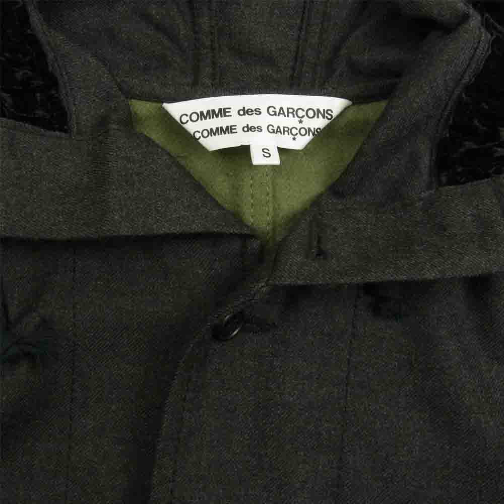 COMME des GARCONS コムデギャルソン RF-J012 コムコム 切替 フード ジャケット グレー系 S【中古】