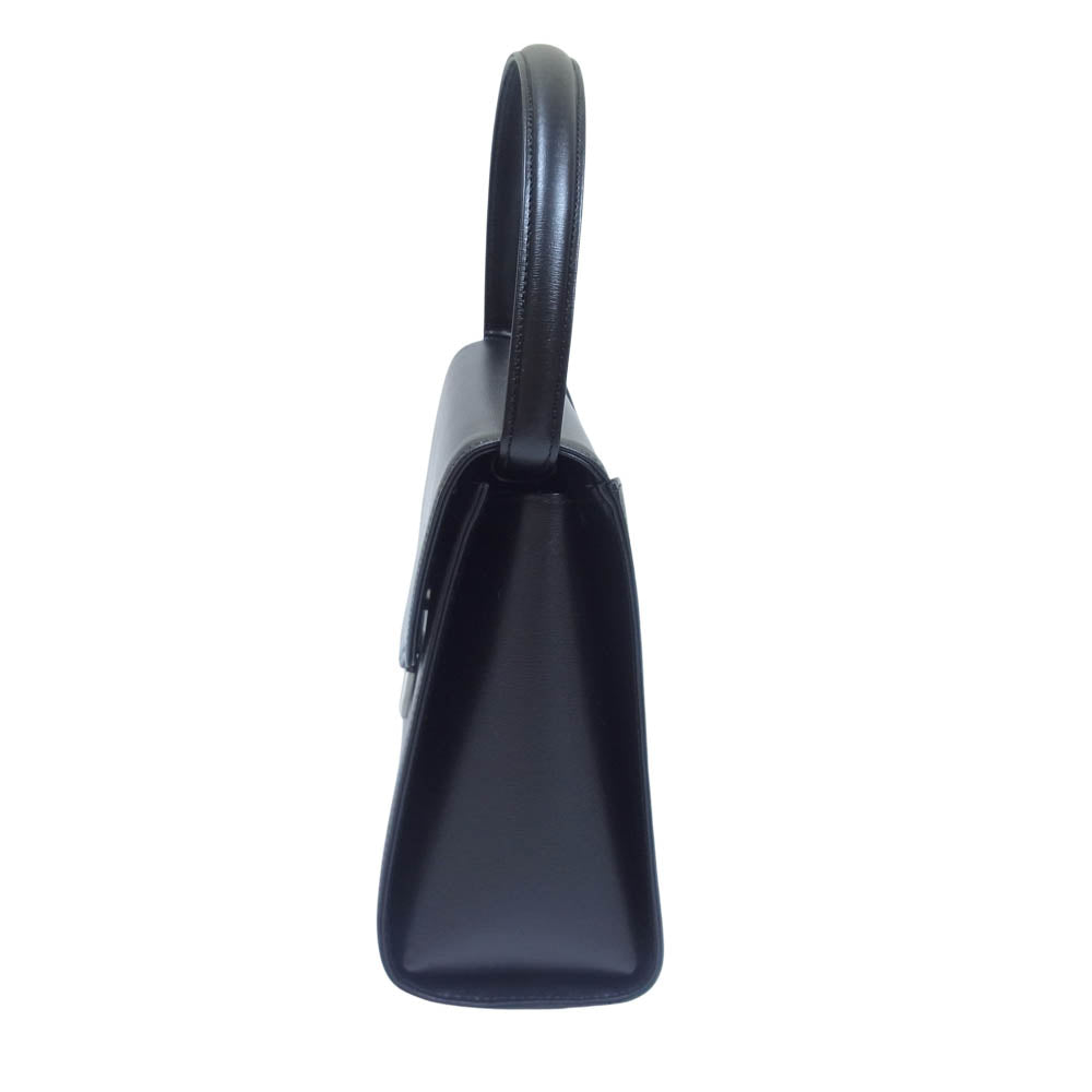 ミラ ショーン 2WAY ハンドル 着脱可能 レザー クラッチ ハンド バッグ ブラック系【新古品】【未使用】【中古】