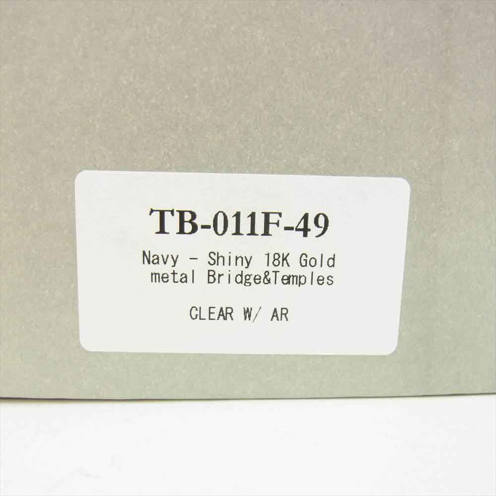 THOM BROWNE トムブラウン TBー011FーTー49 ボストンタイプ 眼鏡 度入り 眼鏡 アイウェア ダークネイビー系 ゴールド系【中古】
