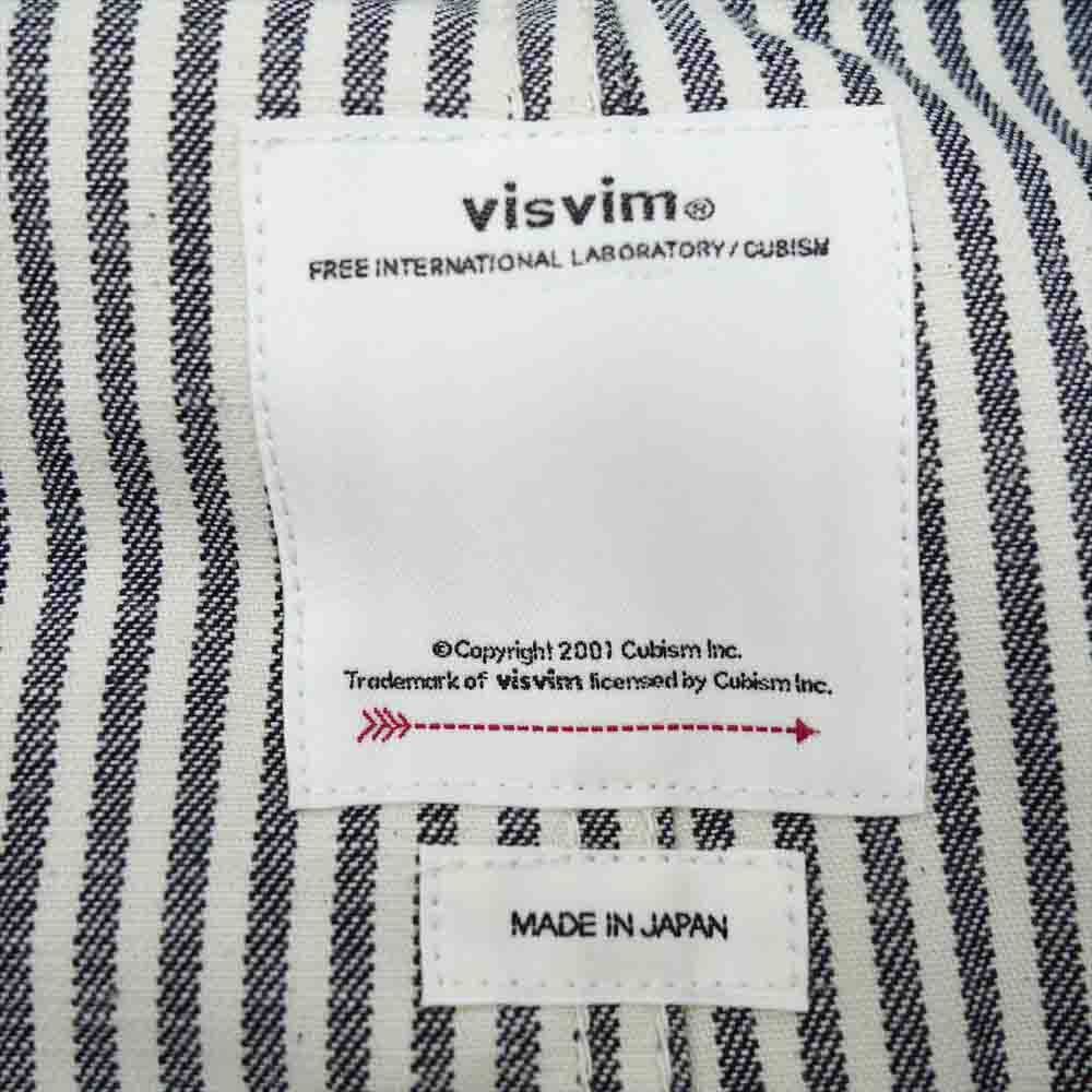 VISVIM ビズビム 22SS 0122105006005 SS COVERALL HICKORY UNWASHED ヒッコリー カバーオール ストライプ 3【新古品】【未使用】【中古】
