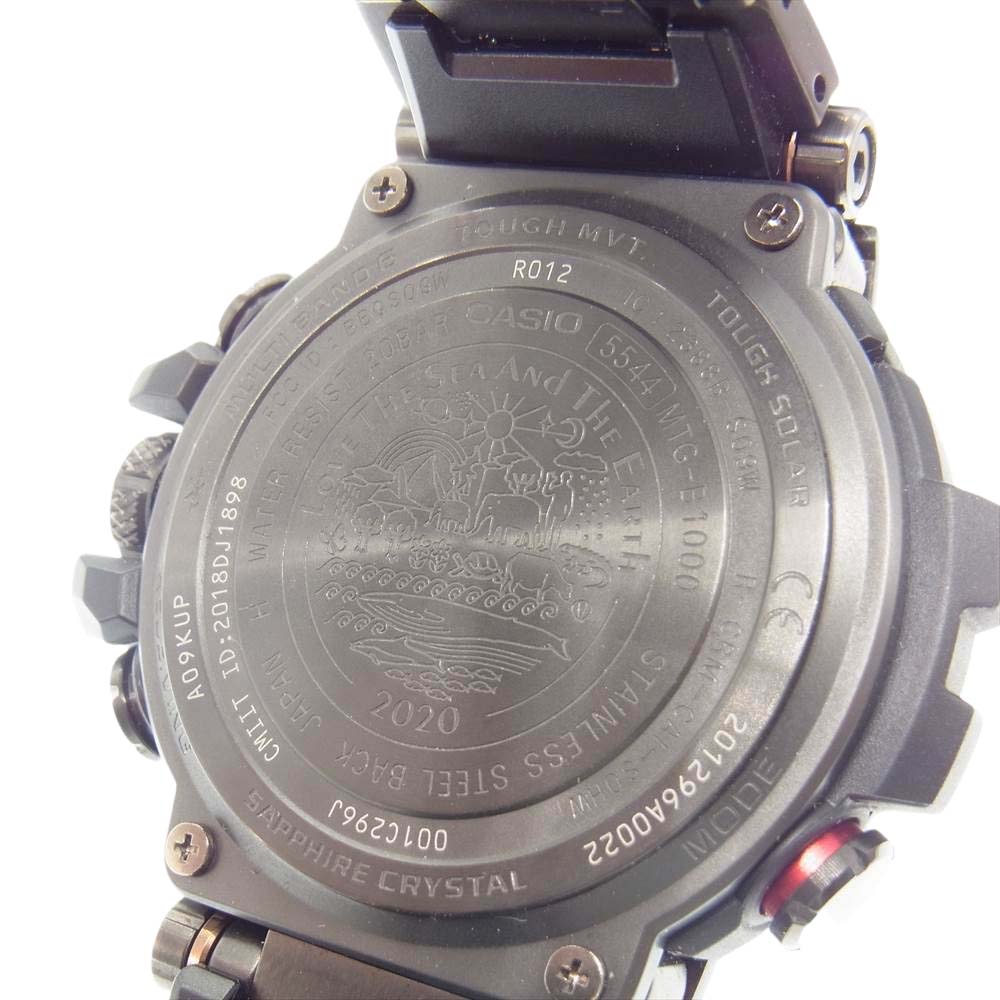 G-SHOCK ジーショック MTG-B1000WLP-1AJR Love The Sea And The Earth WILDLIFE PROMISING アフリカニシキヘビ パイソン柄 Bluetooth対応 タフソーラー マルチバンド6 シルバー系【中古】