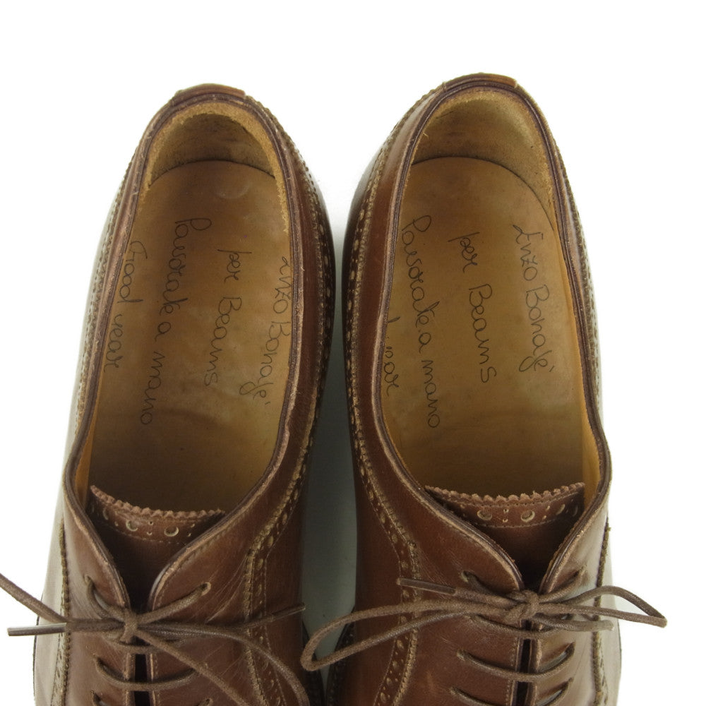 エンツォボナフェ 8746 BEAMS キャップ トゥ シューズ ブラウン系 39.5【中古】