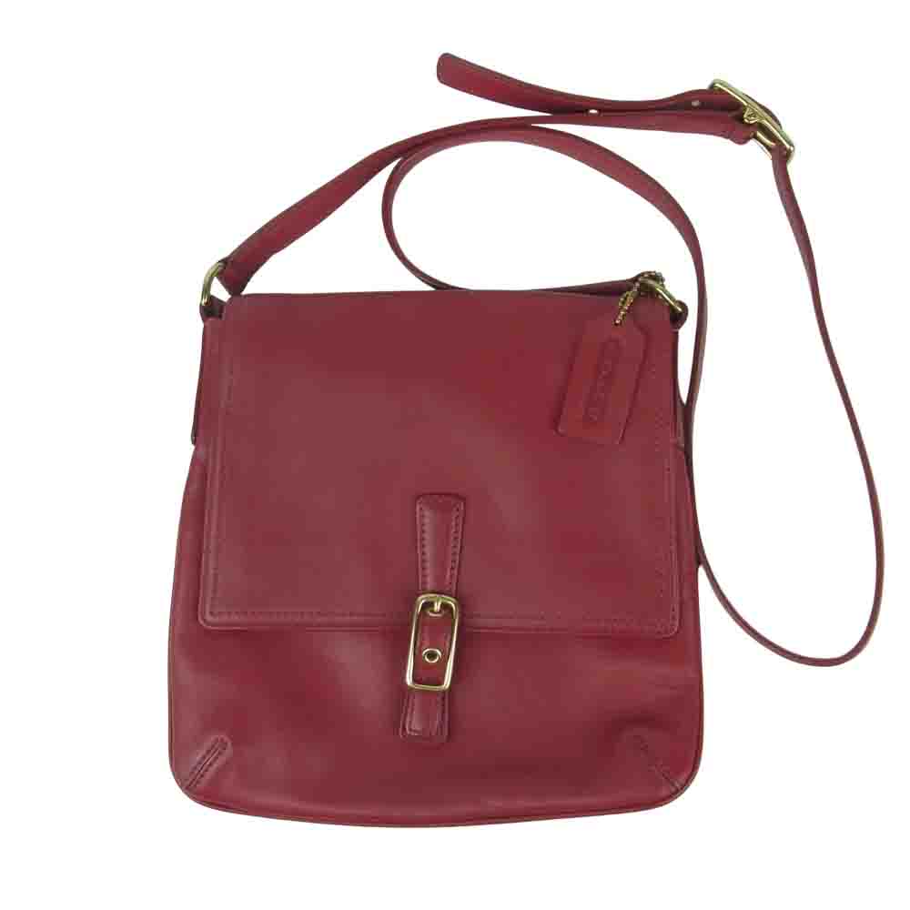 COACH コーチ E23-9592 レザー ショルダー バッグ レッド系【中古】