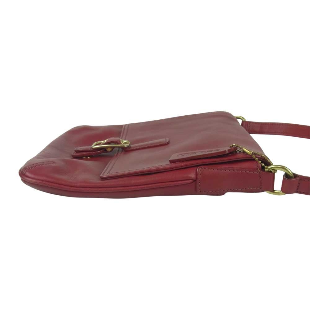 COACH コーチ E23-9592 レザー ショルダー バッグ レッド系【中古】