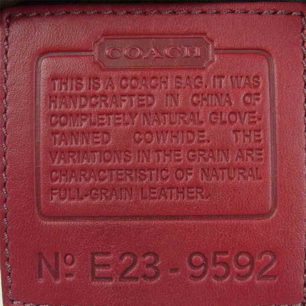 COACH コーチ E23-9592 レザー ショルダー バッグ レッド系【中古】