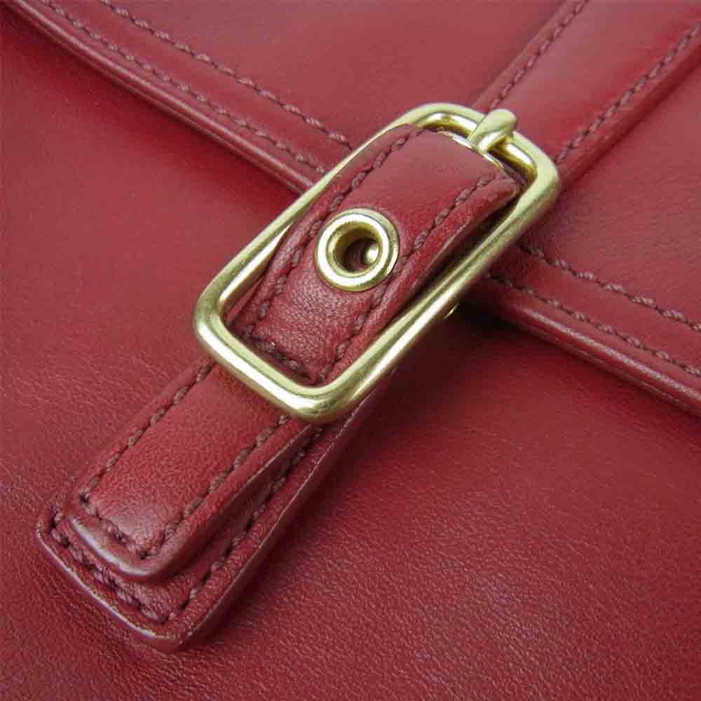 COACH コーチ E23-9592 レザー ショルダー バッグ レッド系【中古】