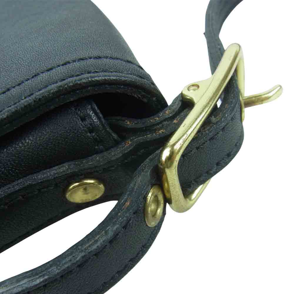 COACH コーチ K1D-9821 フラップ レザー ショルダー バッグ ブラック系【中古】