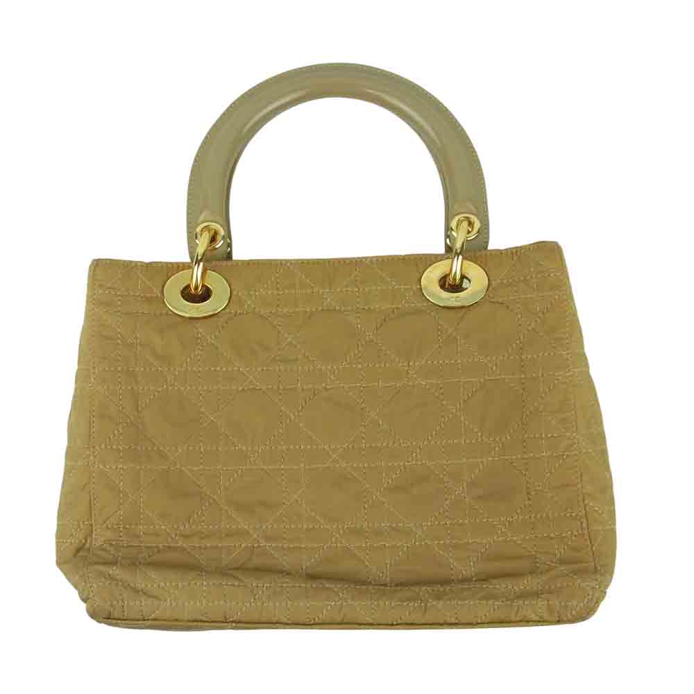 Christian Dior クリスチャンディオール RU0937 カナージュ レディディオール ナイロン ハンド バッグ ライトブラウン系【中古】