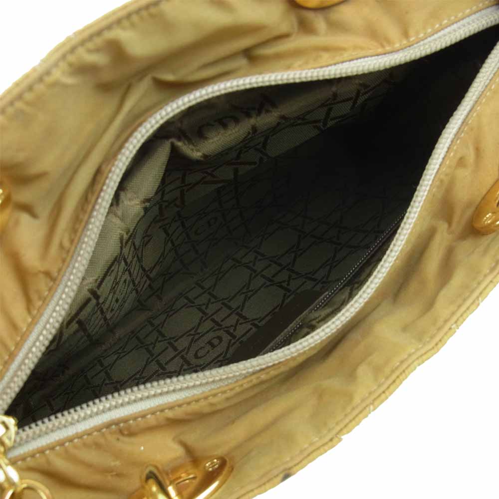 Christian Dior クリスチャンディオール RU0937 カナージュ レディディオール ナイロン ハンド バッグ ライトブラウン系【中古】