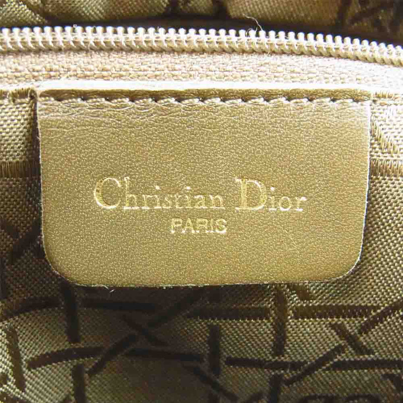 Christian Dior クリスチャンディオール RU0937 カナージュ レディディオール ナイロン ハンド バッグ ライトブラウン系【中古】
