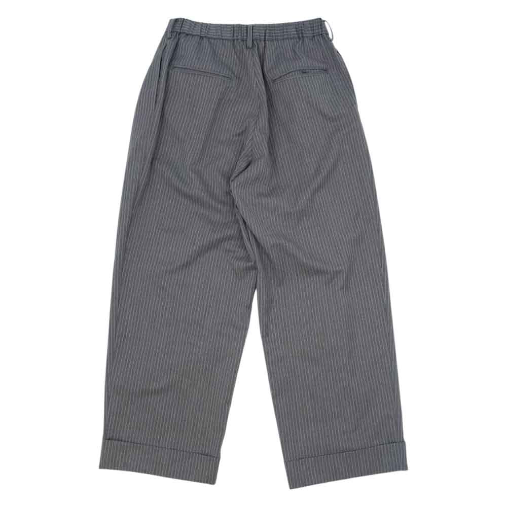 NEON SIGN ネオンサイン 0677 STRIPE WIDE SLACKS 1タック ストライプ ワイド スラックス パンツ グレー系 46【中古】