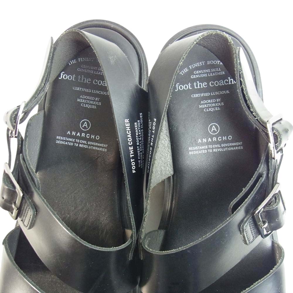 foot the coacher フットザコーチャー 191212 SS BELT SANDALS ベルト サンダル ブラック系 8.5【中古】