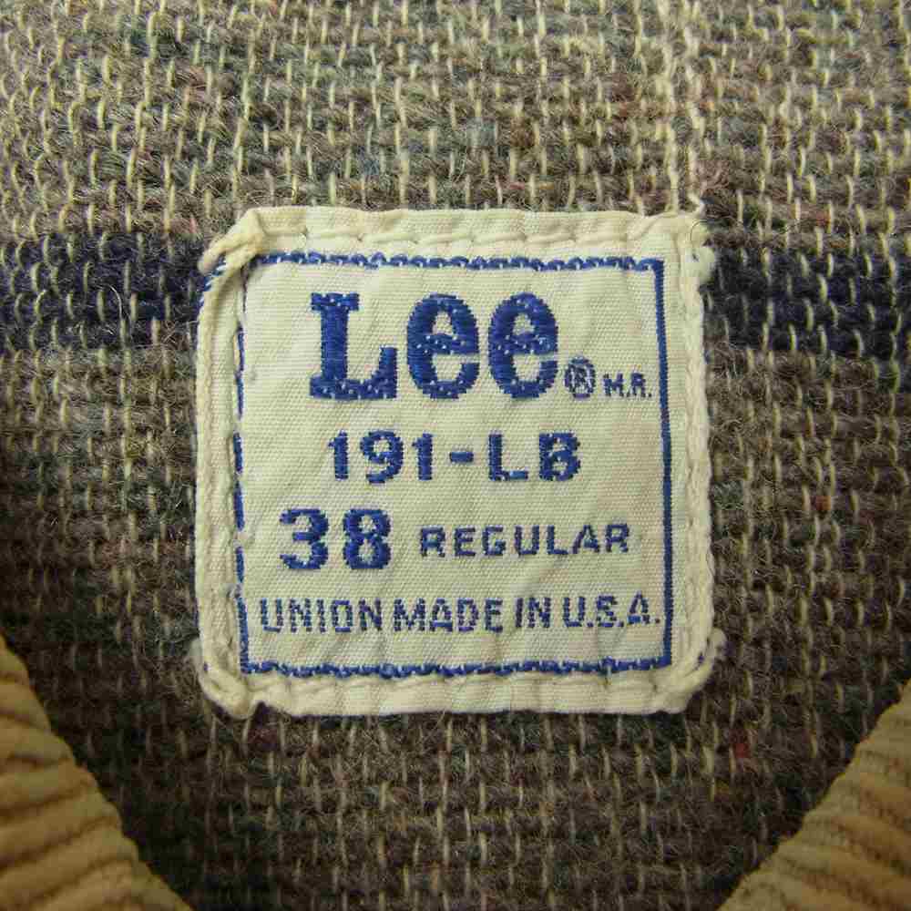 Lee リー 191-LB 70s 襟 コーデュロイ デニム ジップ カバーオール ジャケット インディゴブルー系 38【中古】