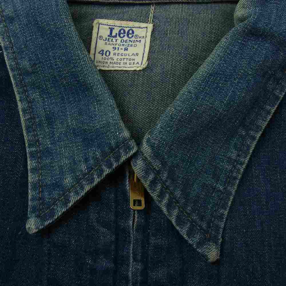 Lee リー 91-R 70s デニムジップ ジャケット インディゴブルー系 40【中古】
