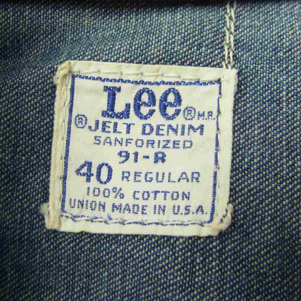 Lee リー 91-R 70s デニムジップ ジャケット インディゴブルー系 40【中古】
