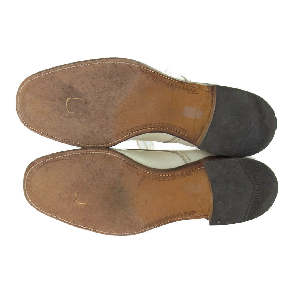 Clarks クラークス 英国製 プレーン トゥ シューズ ホワイト系 7【中古】