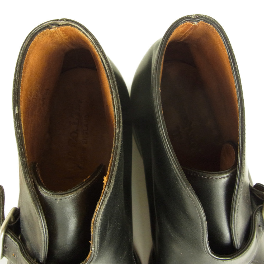 John Lobb ジョンロブ JL＆CO.LTD シングル モンク モンクストラップ チャッカブーツ シューズ ブラック系 6.5【中古】