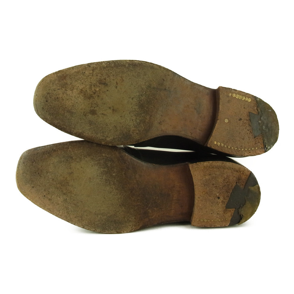 John Lobb ジョンロブ JL＆CO.LTD シングル モンク モンクストラップ チャッカブーツ シューズ ブラック系 6.5【中古】