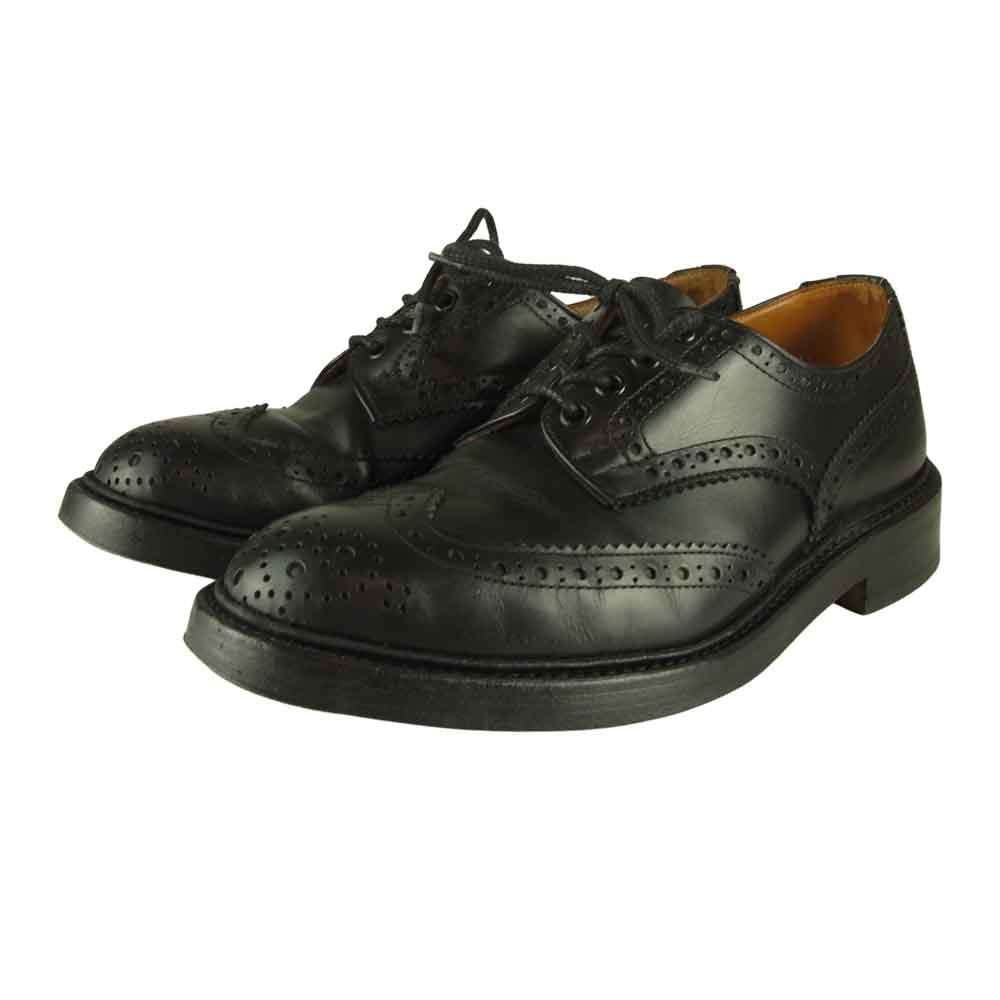 Tricker's トリッカーズ M5633 BOURTON バートン レザーソール ウィングチップ レザー ビジネスシューズ ブラック系 6.5【中古】