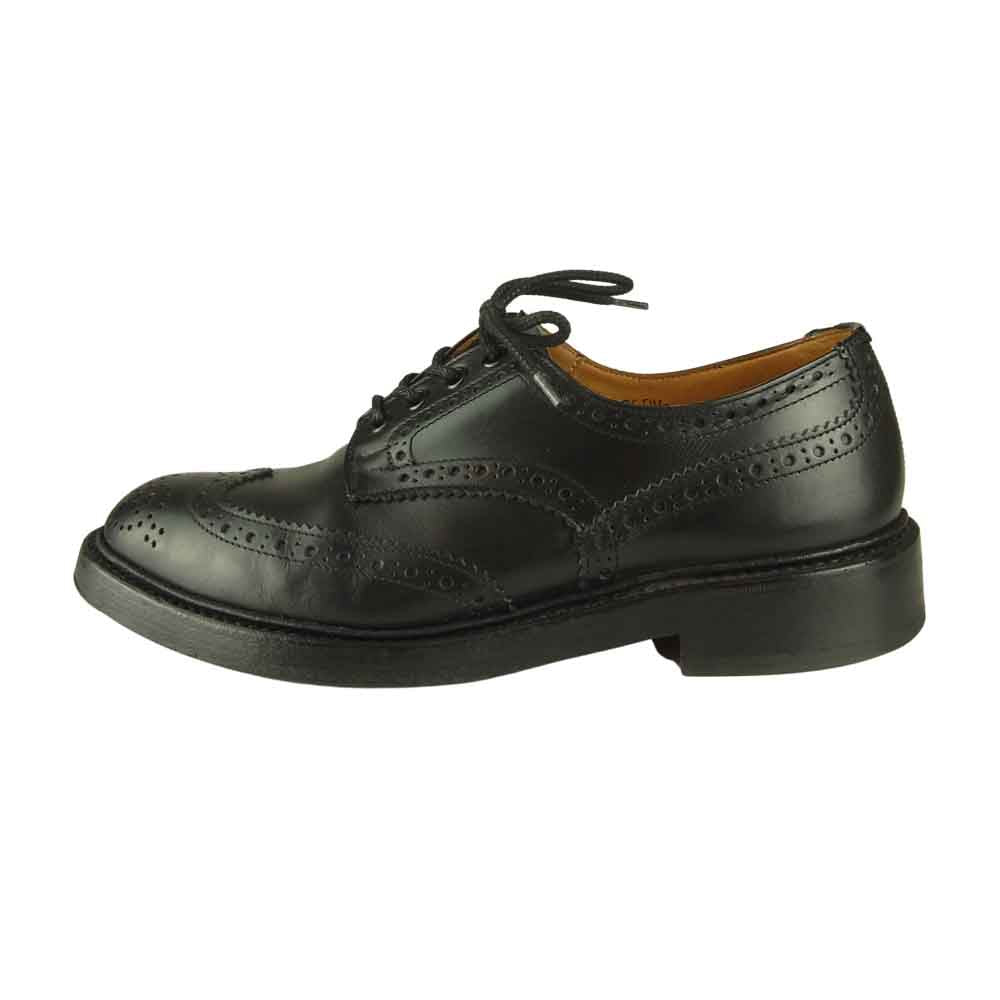 Tricker's トリッカーズ M5633 BOURTON バートン レザーソール ウィングチップ レザー ビジネスシューズ ブラック系 6.5【中古】