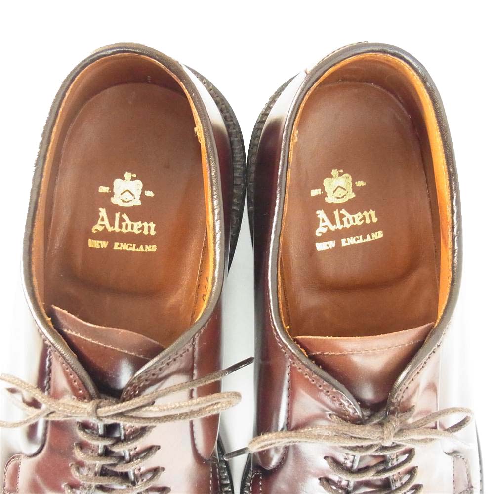 ALDEN オールデン 990 CLIPPER クリッパー コードバン プレーントゥ ビジネスシューズ バーガンディ 7D ブラウン系 7【美品】【中古】