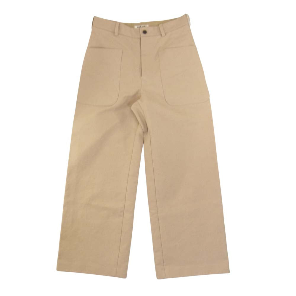 AURALEE オーラリー 15AAW A5AP06WC WASHED DOUBLE CLOTH PANTS ウォッシュ ダブル クロス パンツ ベージュ系 1【中古】