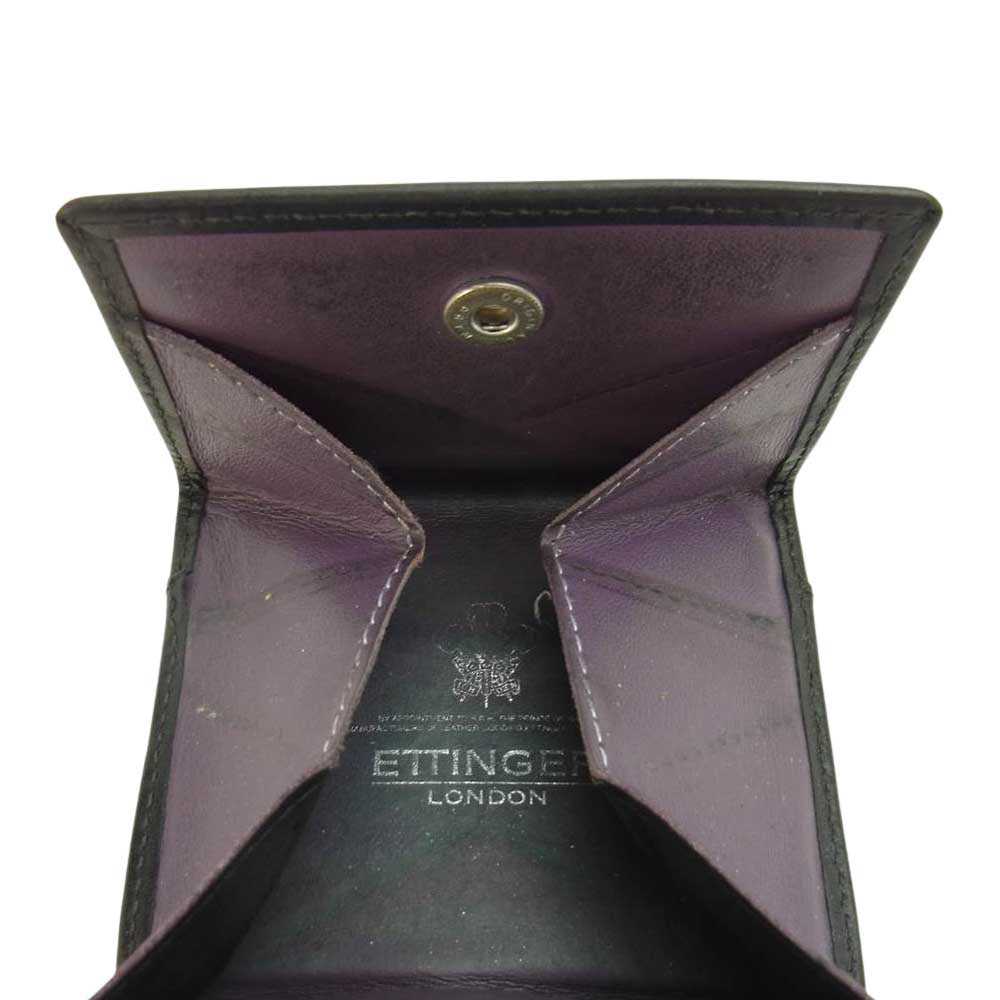Ettinger エッティンガー ST145JR ロイヤルコレクション コインケース 小銭入れ コンパクトウォレット ブラック系【中古】