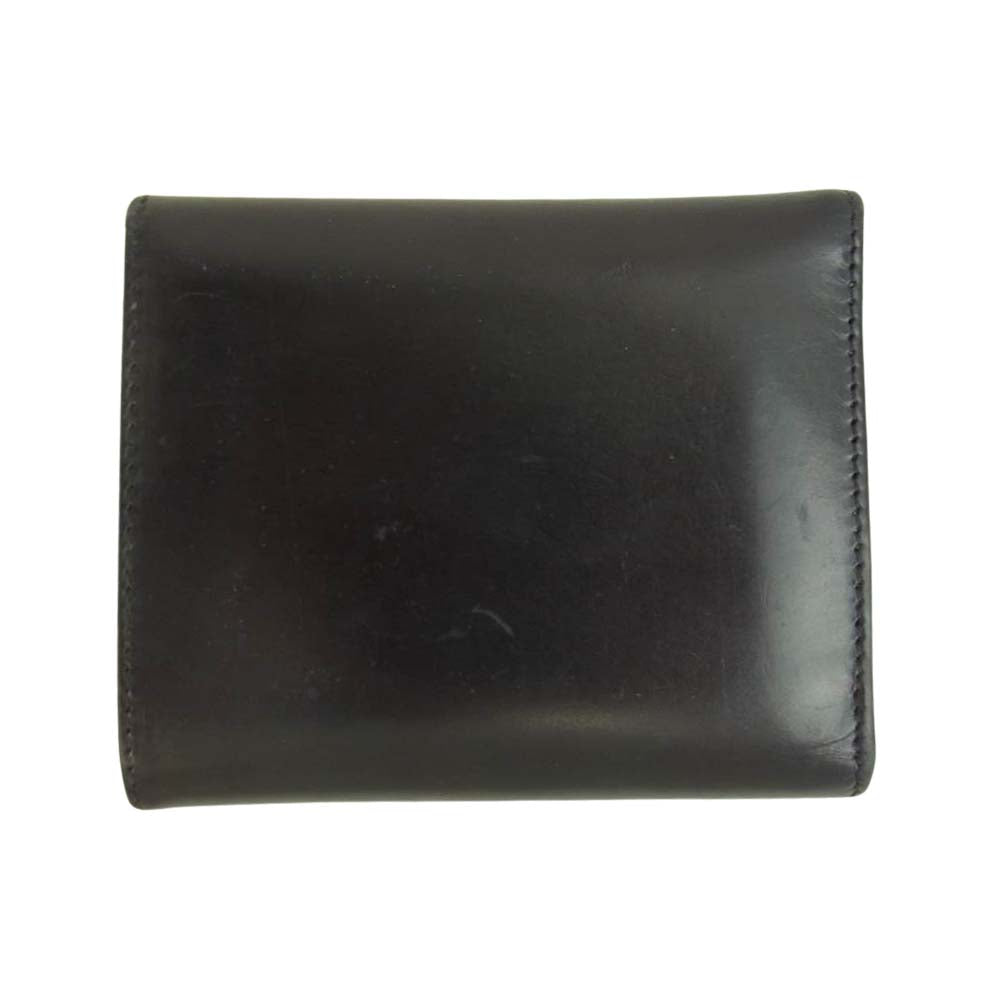 WHITE HOUSE COX ホワイトハウスコックス S1058 UNITED ARROWS ユナイテッドアローズ 別注 SMALL 3FOLD WALLET ブライドルレザー コンパクトウォレット 三つ折り財布 ブラック系【中古】