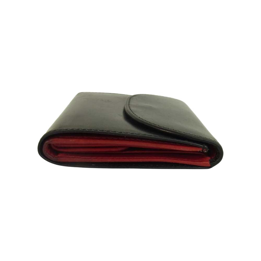 WHITE HOUSE COX ホワイトハウスコックス S1058 UNITED ARROWS ユナイテッドアローズ 別注 SMALL 3FOLD WALLET ブライドルレザー コンパクトウォレット 三つ折り財布 ブラック系【中古】