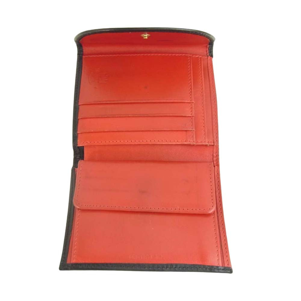 WHITE HOUSE COX ホワイトハウスコックス S1058 UNITED ARROWS ユナイテッドアローズ 別注 SMALL 3FOLD WALLET ブライドルレザー コンパクトウォレット 三つ折り財布 ブラック系【中古】