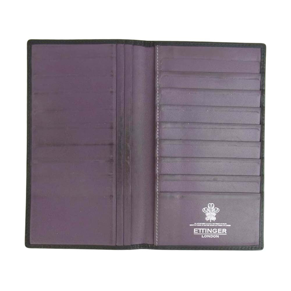 Ettinger エッティンガー ST806AJR COAT WALLET 8 C/C ロイヤルコレクション ブライドルレザー コート ロング ウォレット 長財布 ブラック系【中古】