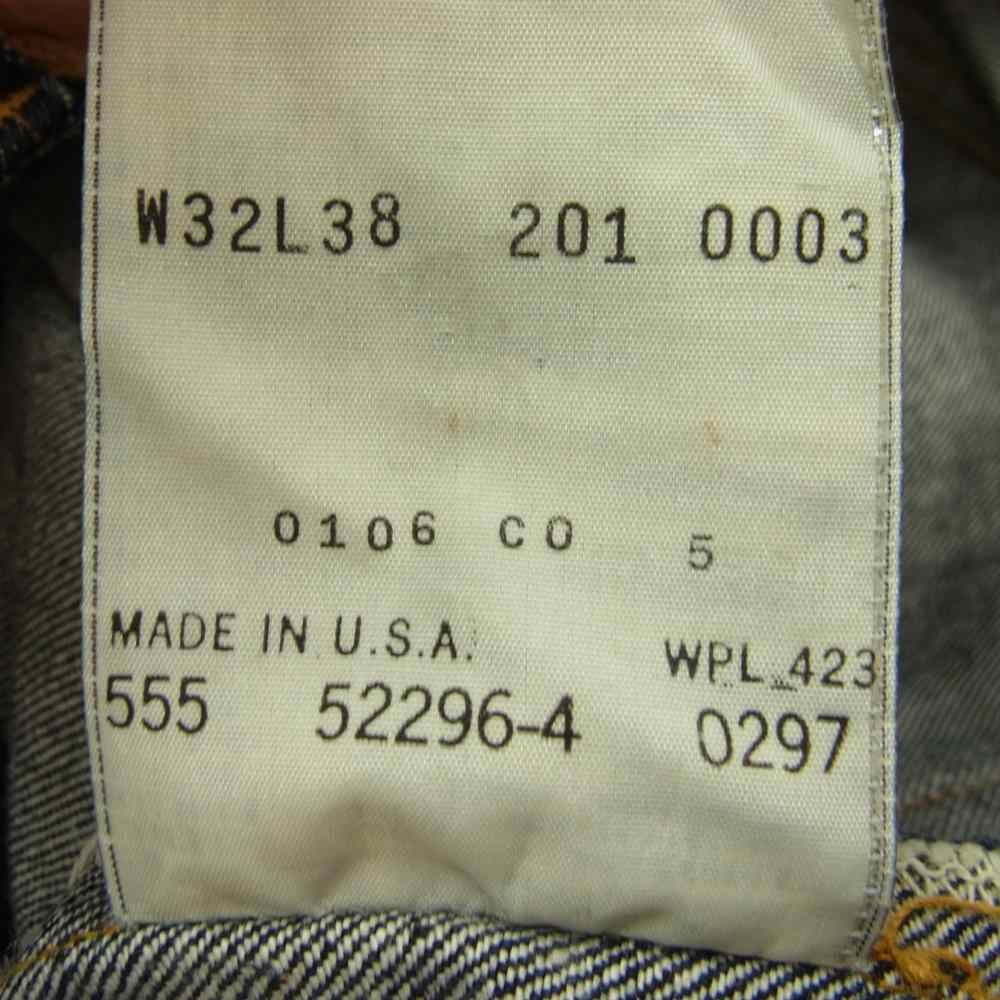 Levi's リーバイス 202XX ボタン裏刻印 555 シンチバック デニム パンツ 32×38 インディゴブルー系 32【中古】