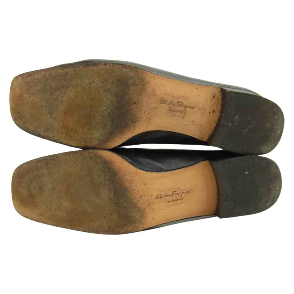 Salvatore Ferragamo サルヴァトーレフェラガモ FOREVER フォーエバー ガンチーニ ビット レザー ローファー ブラック系 6【中古】