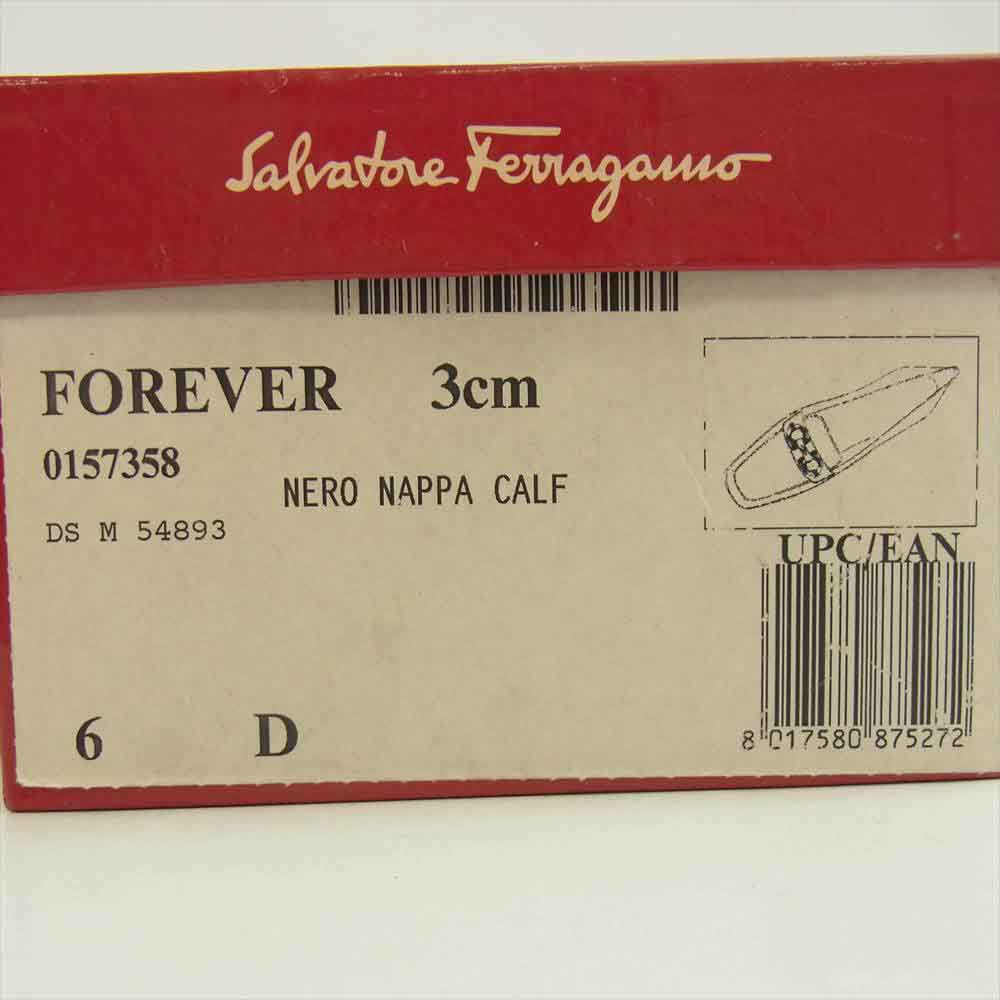 Salvatore Ferragamo サルヴァトーレフェラガモ FOREVER フォーエバー ガンチーニ ビット レザー ローファー ブラック系 6【中古】