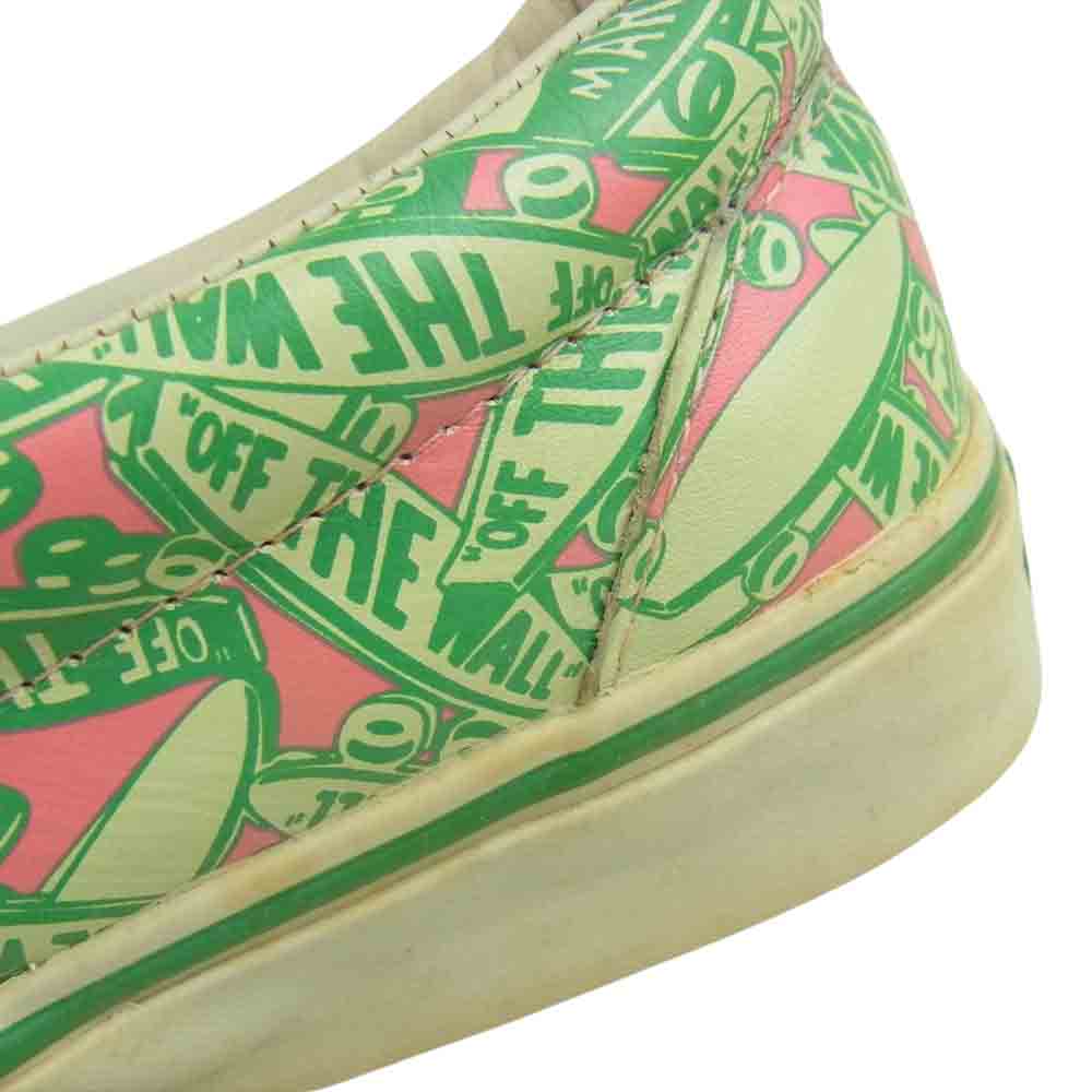 VANS バンズ MARC JACOBS マークジェイコブス Classic Cls Slip-On Lx 総柄 クラシック スリッポン グリーン系 US10 【中古】